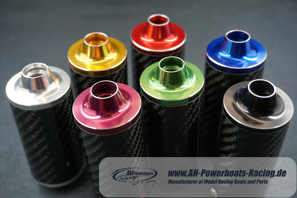 Schalldämpfer VN Alu - Carbon Look 40 x 110 mm in versch. Farben