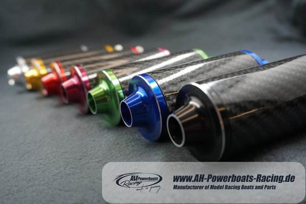 Schalldämpfer lang VN Alu - Carbon Look 40 x 110 mm in versch. Farben